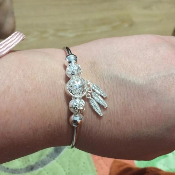 Dreamcatcher Sterling Silver Bangle Bracelet - Picture 10 of 13